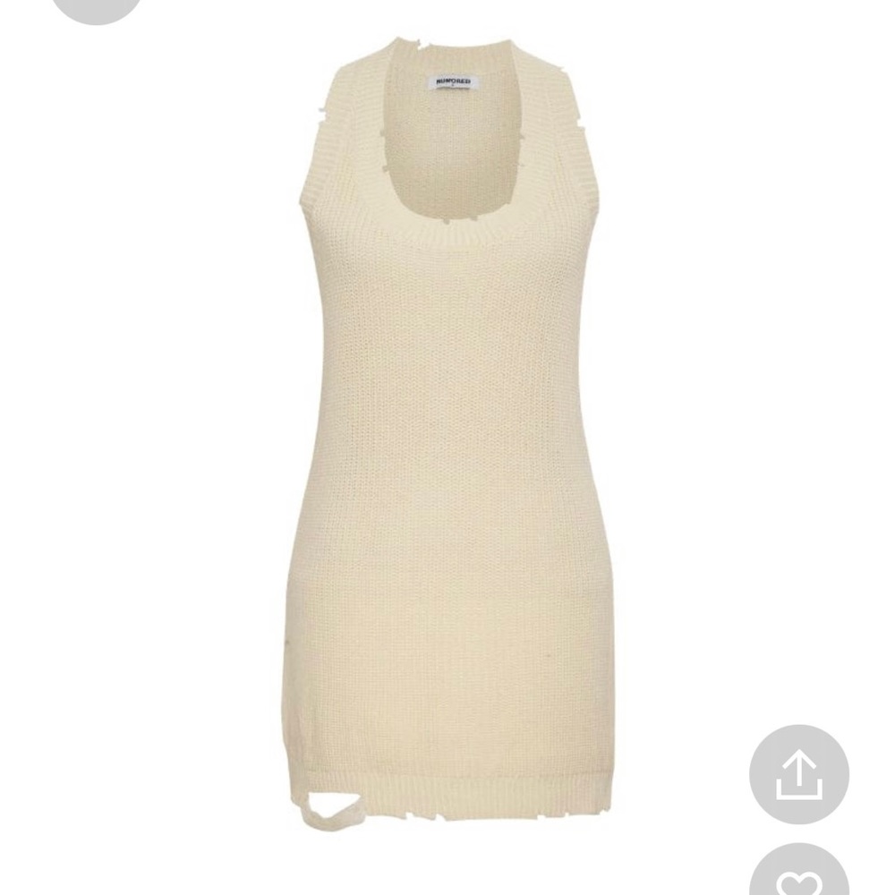 Knit cream sweater dress